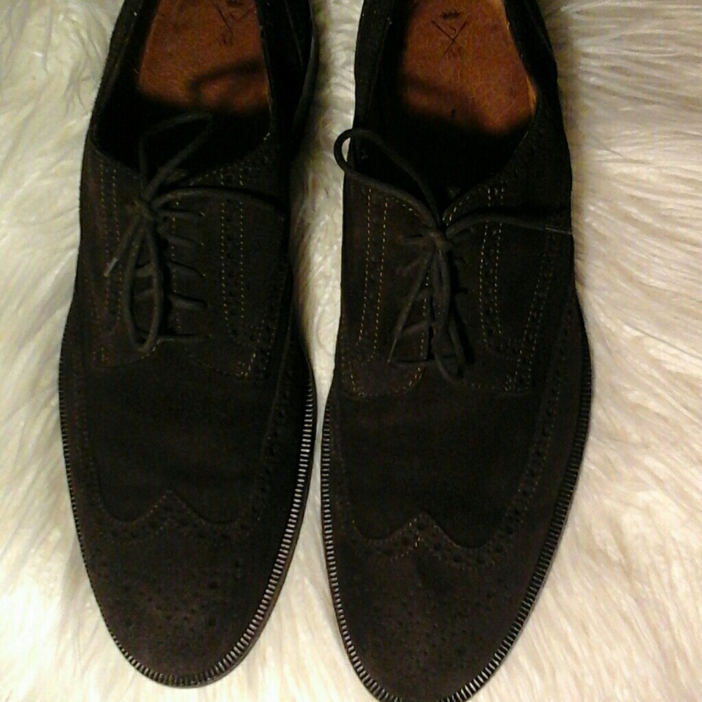 SUTOR MONTELLASSI Suede Toe cap shoes, Brown,US 10